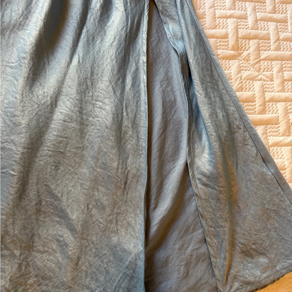 Hello Molly | Drinks on Me Blue Midi Satin Slip Dress Blue - Picture 5 of 5